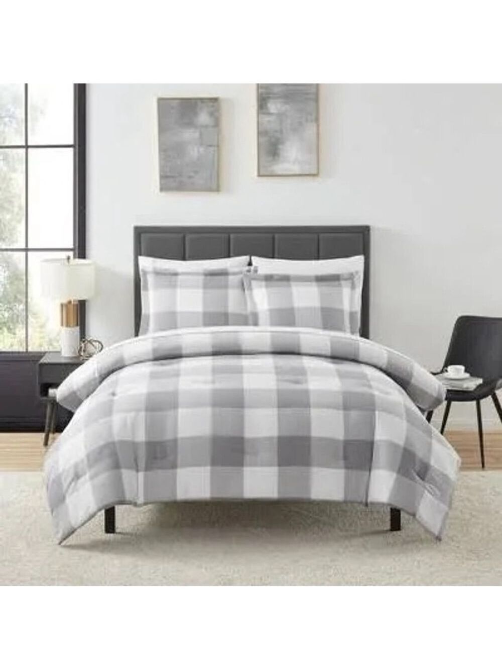 Truly Soft Everyday King/Cal King Buffalo Plaid Duvet Mini Set NWT